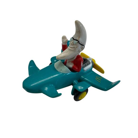 Vintage MCDONALDS Mac Tonight Moon Man in Plane Happy Meal Toy 1988 Blue White - Picture 1 of 8